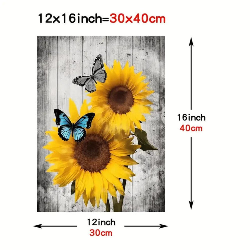 Vibrant Beautiful Sunflowers And Butterflies Canvas Print Framed 12" x 16" NEW! Home & Garden:Home Décor:Posters & Prints Style Your Walls